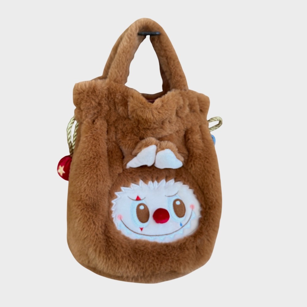 THE MONSTERS Why So Serious Labubu Candy Pouch Plush Bag Brown